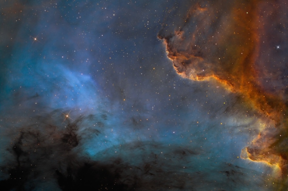 just&ndash;space:  Along the Cygnus Wall, NGC 7000  js