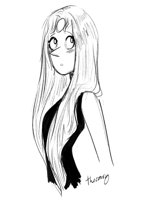 theconsy:  Sketched a long haired pearl, cause shes so gorgeous ^^
