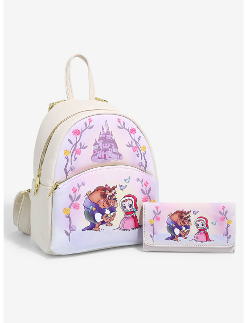 Beauty and The Beast mini backpack and wallet by Loungefly found at Hot Topic.BackpackWallet