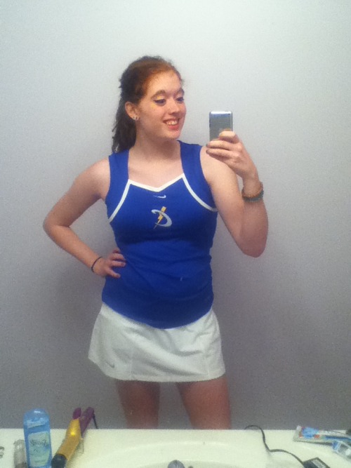 even if my game was cancelled i still look hella cute in my tennis uniform