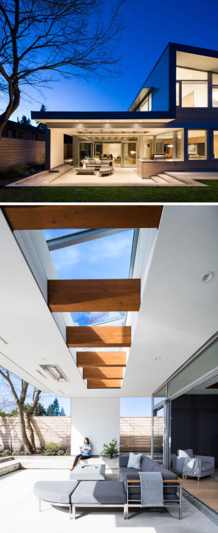 remodelproj:Outdoor space with extended roof over - with built-in skylights - creating that indoor-o