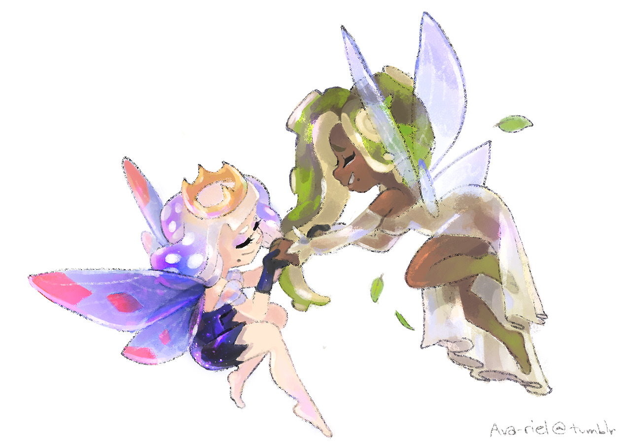 ava-riel:i love the splatfest illustrations! Hence I drew some fairies to celebrate!