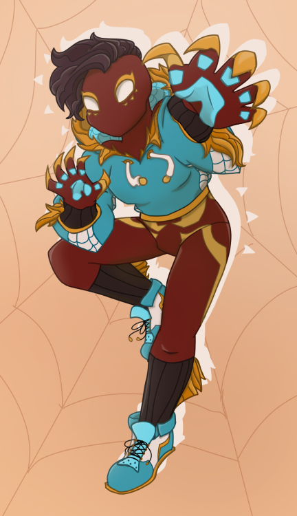 ArtFight attack on ~Southpauz/@SouthpauzArt on Twitter of her spidersona Wolf Spider!