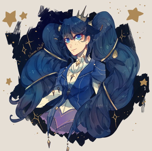 crimson-chains:FORGOT I DREW THIS!!!But here’s me drawing @kaizuart’s Celestial Court OC Alcyone!She