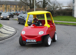 laughingsquid:  Adult-Sized, Street-Legal Version of the Iconic Little Tikes Cozy Coupe Car Now for Sale on eBay 