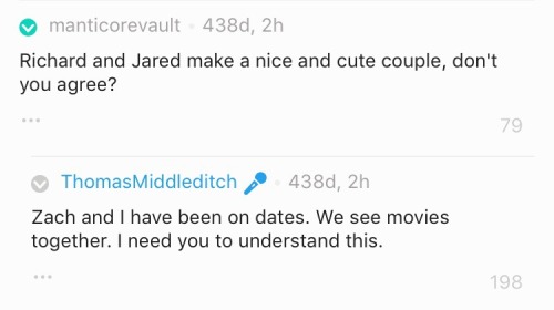 erlichblachman: This is from a while back, but Thomas Middleditch ships Jarrich. Confirmed.