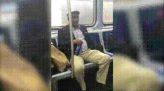 gucci-flipflops:  kropotkindersurprise:  April 18 2016 - A drunk racist harasses an old black man on a Chicago El train, calling the man a n*gger over and over. After ignoring the racist for fifteen minutes of this the man had had enough. The old man