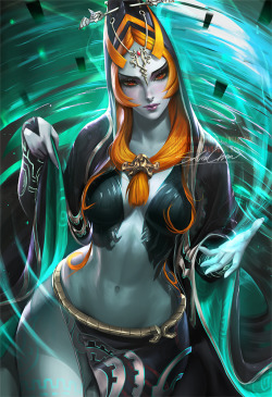 sakimichan:   Finally got around to painting Midna. Her design is one of my favorite from the zelda franchise ! This is the normal version &gt;semi-nude PSD+high res,steps,vidprocess etc&gt;https://www.patreon.com/posts/midna-term-42-7237412  