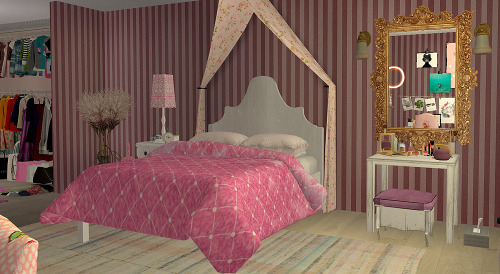 My entry in this month’s Inspired at SimPearls. Teen Rom Com Bedroom.Join the fun!