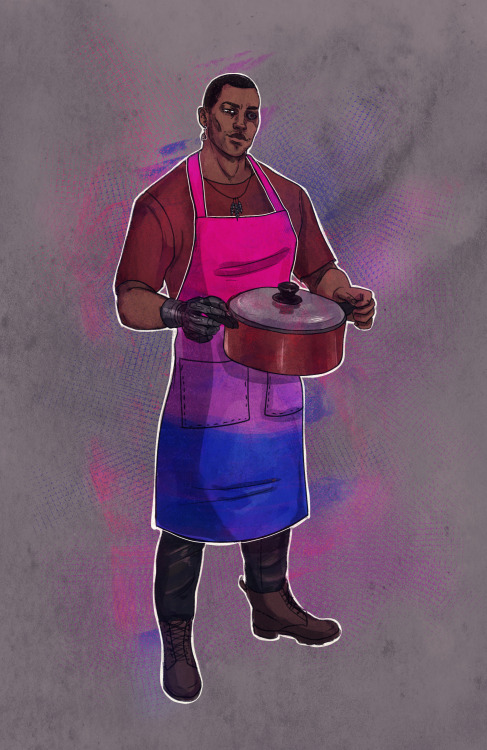 yourblues: more of the pride flag character commissions…… river (and a pot of whatever food you want