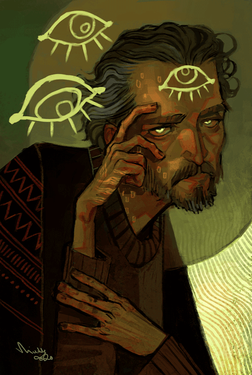 Some unwinding between work. finally managed to draw Jon the archive jesus :^)