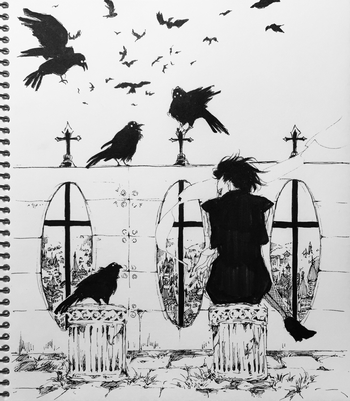 misakinarita:  meeting with ravens (20150621) 