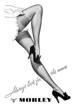 notpulpcovers:  1950 Morley Stockings ad