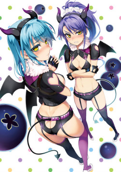 (via #r_18 nonaka kurumi and nonaka yuki (shinmai maou no testament) drawn by ookuma (nitroplus)) 