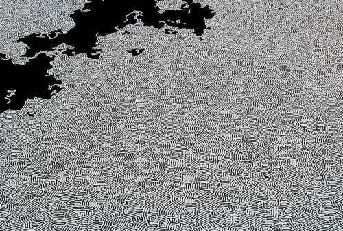 likeafieldmouse:  Motoi Yamamoto Yamamoto’s works are mostly temporary, intricate, large-scale installations, or, “salt labyrinths”.  “Salt, a traditional symbol for purification and mourning in Japanese culture, is used in funeral rituals