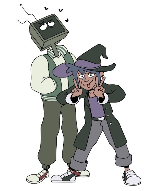 commission I ordered from @david-the-pirate of my OCs Box and Jamie! Love his art style, check out his stuff!