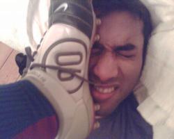 rugbysocklad:  Dont mess with the footy boots!