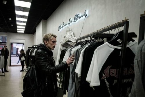 religionclothing: Wait for my kissJamie Campbell Bower picking out pieces for Counterfeit’s al