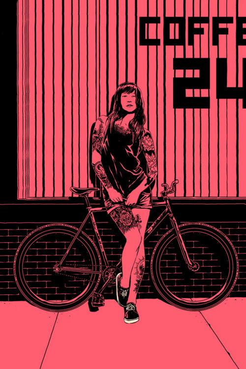 tonightwedrinktomorrowweride:  Velo Girls by Artist Adams Carvalho . http://ffffixas.tumblr.com/