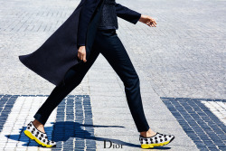 dior:  The Dior Fusion Sneakers out and about.