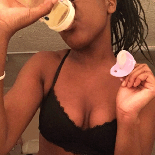 baby-nymphette:  i literally tried to stick both of these in my mouth, what a dumb baby. 🙄  18+ don’t delete caption pls