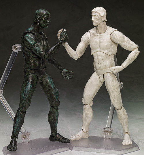 monaut:  skeletim:  ohnoraptors:  figma 考える人 石膏ver.  this is it, we have action figures of incredible important works of art so we can pose them to punch each other, this is the future we sculpted for ourselves  maralie