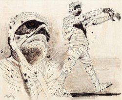 gameraboy:  Mummy concept art from Jonny Quest (1964), “The Curse of Anubis” by Doug Wildey and the final animation.