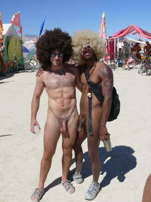 Naked at burning man festival