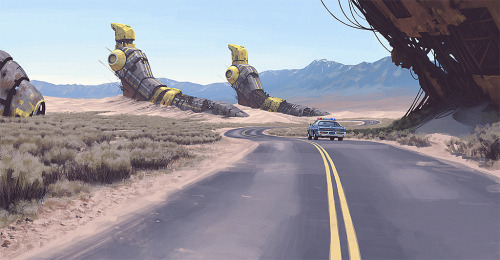 10 Real Retro Sci-Fi paintings by @simonstalenhag