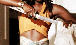mllebennet:  twd meme -  two weapons [½]  ↳ Michonne’s Katana  