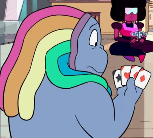 it looks like in SU’s universe (or perhaps just this deck) cards have stars as a suit instead of either clubs or spades