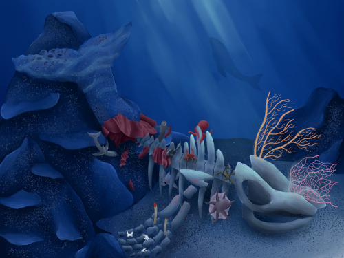 Here Is A Drawing Of A Whale Fall I Made