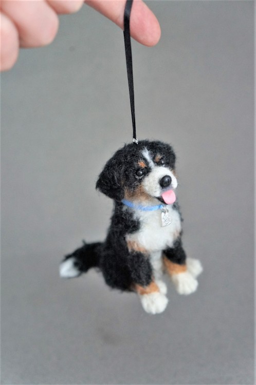 Can’t believe I am doing Christmas orders already.  This is a needle felted Mountain dog/tree 