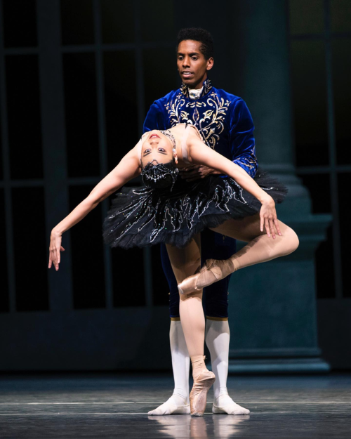 angelica generosa and jonathan batista photographed performing as odile and prince siegfried in swan