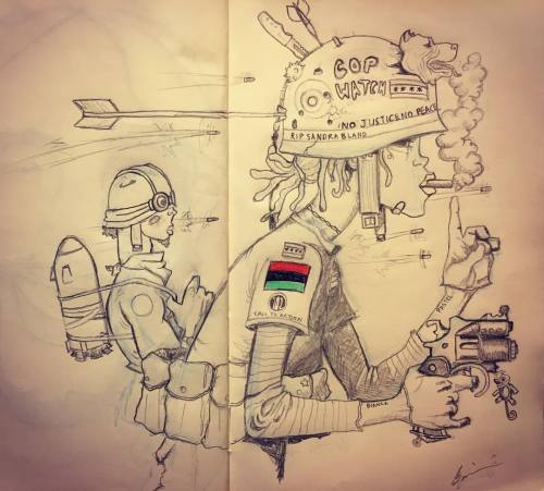 biancafresco:Original sketch of #copwatch #sketchbook #sketch #drawing #pencil #blacklivesmatter #go