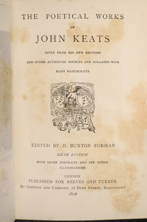 barcarole:Sixth edition of The Poetical Works of John Keats, 1898. Illustrations by Joseph Severn.