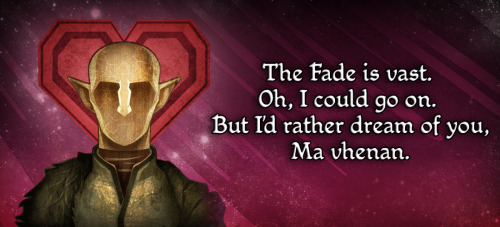 Please enjoy these Dragon Age themed Valentine’s cards! (Character images used are from the Dragon A