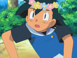 ash-ofpallet:   fORGET THE FLOWER CROWN EDIT, HE ACTUALLY WORE ONE IN THE ANIME FOR A BRIEF MOMENT /SCREAMS  YES OF COURSE IT HAPPENED LET US ALL RAISE OUR VOICES TO THE AIR 