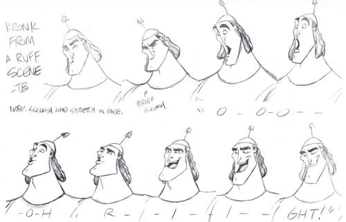 penciltests:Kronk Model Sheets by Tony Bancroft &ldquo;The Emperor’s New Groove&rdquo;