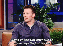 Chris is not a bike guy like Steve Rogers (x)