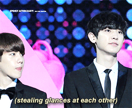 jingyeolbaeks:  why are you two acting so shy (ಥ_ಥ) 
