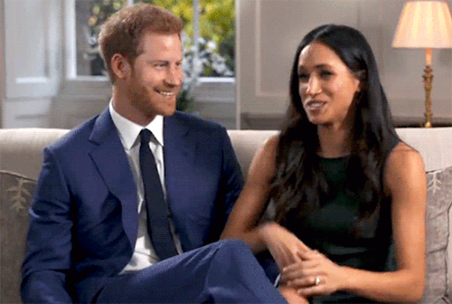 henry-wales:Harry and Meghan having a little fun after their engagement interview :’)