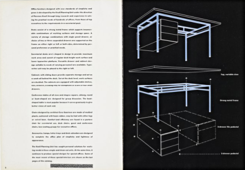 Herbert Matter, artwork for Knoll Office / Planned Furniture brochure, 1954. Knoll Associates, USA. 