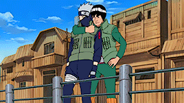 bvckybrns: naruto gif challenge :: six friendships↳ [2/6] kakashi &amp; gai
