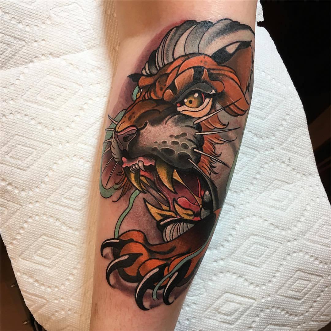 Red Baron Ink Tattoo — Started this super fun Tiger hybrid. Tattoos by...
