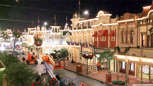 mickeyandcompany:  Magic Kingdom Park Decorated for the Holidays 