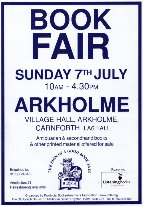 Calling all book lovers! Arkholme bookfair is this weekend. This is just one of the many book fairs 