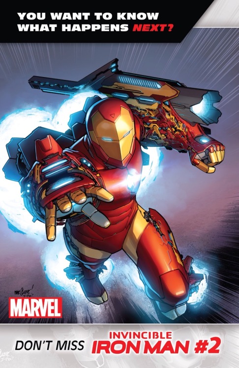 comics:  I like the new suit & Friday (the A.I.), but I kinda miss reading Jarvis’ voice.  (from Invincible Iron Man, issue #1) 