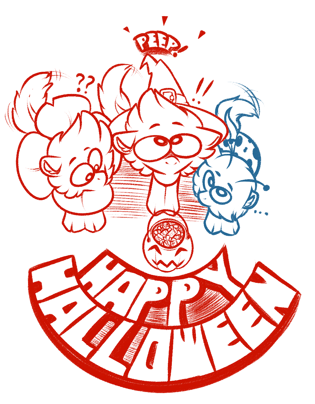 ponypotatoes: Peep or treat! The Potatoes have never been trick or treating before,