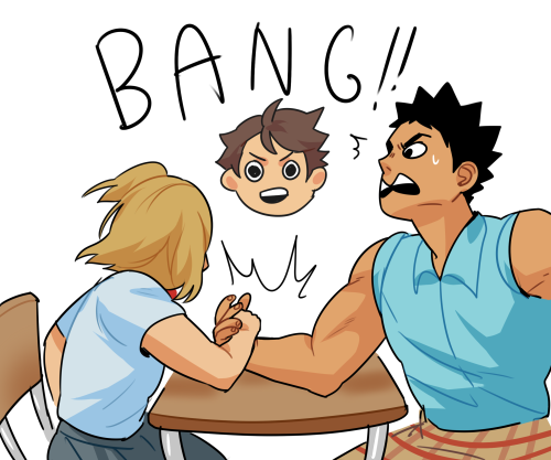 flunflun:Request from trashyykawa to their friend!! With the prompt being “Yachi beating Iwa-chan at